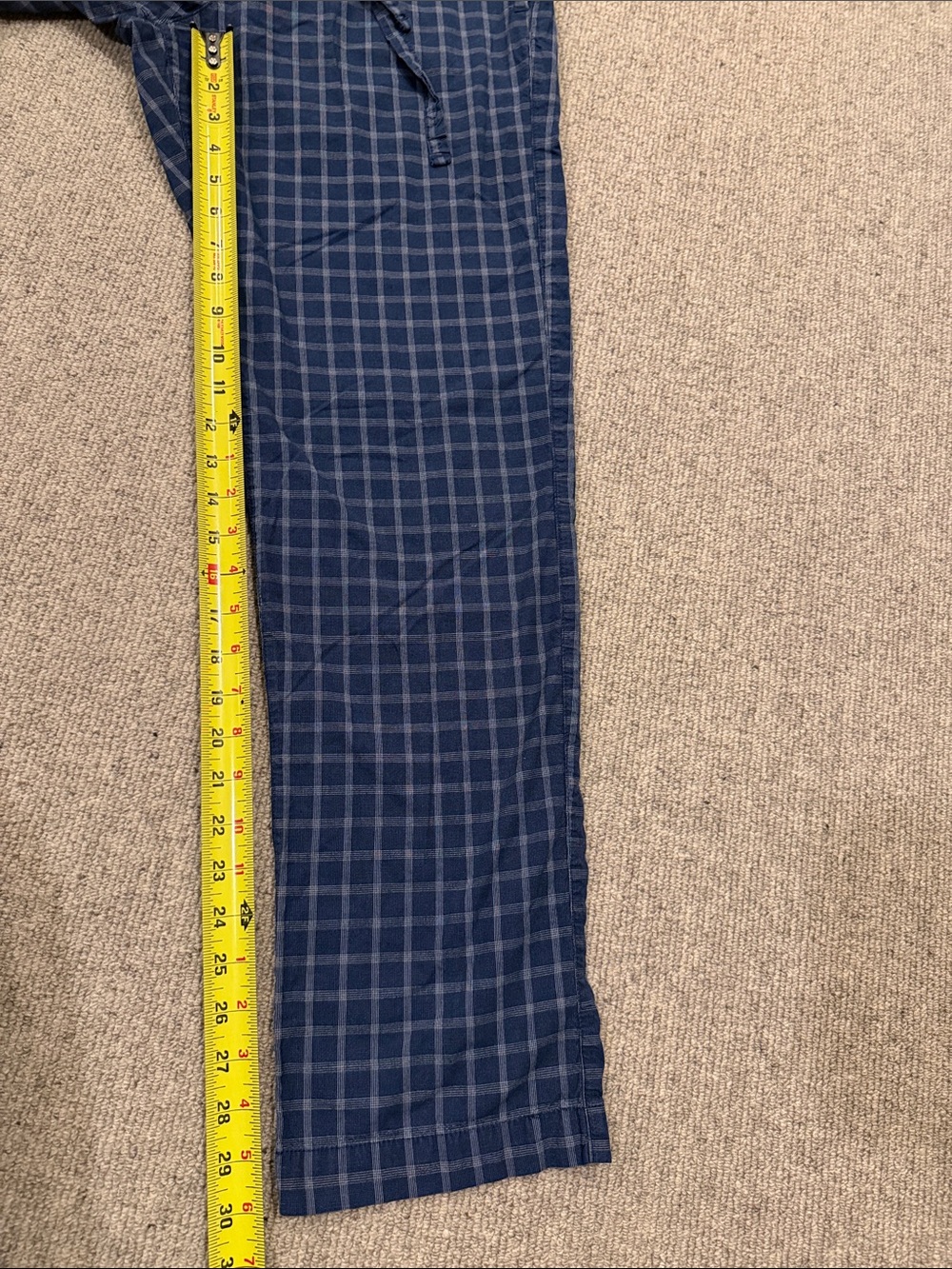 GAP MENS BLUE WINDOWPANE PLAID COTTON LOUNGE PANTS SIZE SMALL 30-31 - Picture 9 of 9